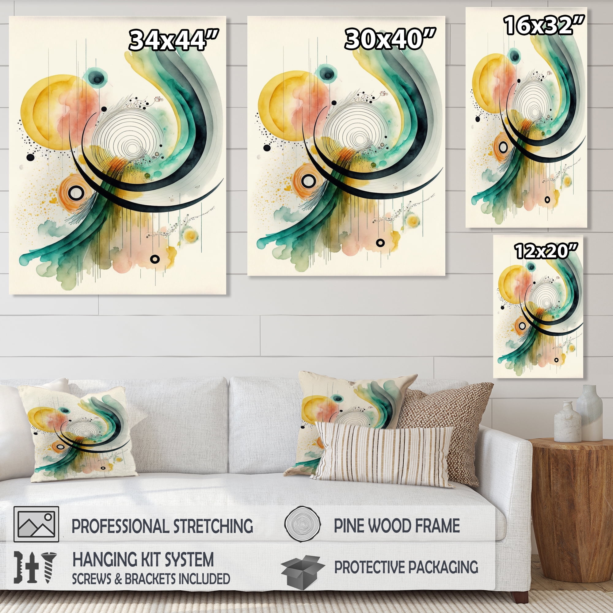 Designart Golden Spiral Movement IV Canvas Wall Art