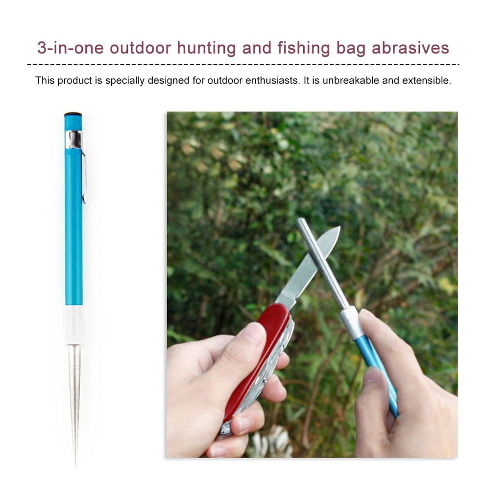 3 in 1 Outdoor Hunting Fishing Pocket Sharpener Diamond Edges Saw Flat Hook D5L4 