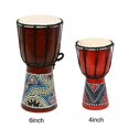 thumbnail image 5 of 4"/6" African Djembe Drum, Traditional Wooden Goat Skin Hand Percussion Musical Instrument, 5 of 5
