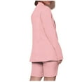 thumbnail image 4 of Idoravan Women Sets Clothing Women Business Attire 2 Piece Outfits Long Sleeve Turndown Collar Coats Tops Solid Shorts Sets, 4 of 9