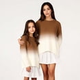 thumbnail image 2 of GPOECD Automne Hiver Chandail-Over Assorti pour la Famille Col Rond Manches Longues Chandail Chaud Doux Confortable Marron, Enfants-150, 2 of 5