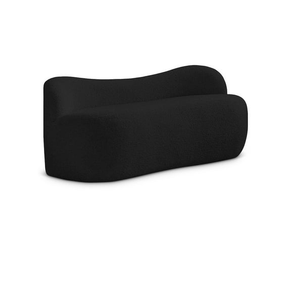 Meridian Furniture Flair Black Boucle Fabric Bench