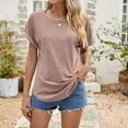 thumbnail image 6 of Womens Summer Tops Ladies V Neck Long Sleeve Tops Long Sleeve Pullover Women Short Shirt Stretch V Neck T Shirt Women Loose Dress Athletic Tees for Boys Tee Shirts on Clearance Light Pink L, 6 of 7