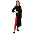 thumbnail image 3 of Bimba Women Rayon Straight Kurta Kurti 3/4 Sleeve Casual Summer Blouse, 3 of 8