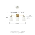 thumbnail image 4 of Capital Lighting 148831-542 Lawson 3 Light 24" Wide Vanity Light - Brass, 4 of 7