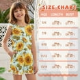 thumbnail image 6 of ZIATUBLE4S Sunflower Music Note Print Girls Summer Short Jumpsuits Flutter Sleeves One-Piece Romper Soft Comfort Kids Casual Playsuit with Pockets for 7-8 Y, 6 of 6