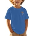 thumbnail image 1 of NINGMENG Chemises & Hauts pour Garçons Tout-Petits Imprimé Cocotier Col Rond Manches Courtes Mignon Décontracté Sport Confortable Chandail T-Shirts Extérieur, Bleu, 8-9 Ans, 1 of 4
