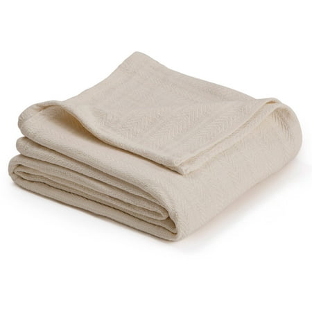Freckles Cotton Blanket - Vellux Chevron Textured Cotton Woven Blanket - Cozy, Warm, All-Seasons