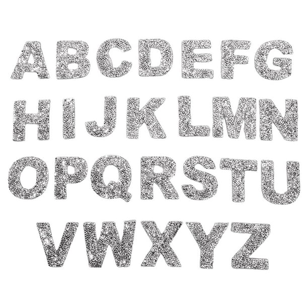 Socket A PATIKIL Parche Bordado De Letra Antigua En Inglés, 26 Piezas De Parche Planchar Blanco 3 Pulgadas