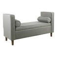 thumbnail image 1 of HomePop Banc de Rangement Rembourré en Tissu Moderne Rimo Gris/noyer, 1 of 10