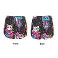 thumbnail image 3 of Yiaed Cat Icecream Print Women's Running Shorts with Liner 3 Zipper Pockets Elastic Workout Athletic Gym Yoga Shorts-Small, 3 of 7