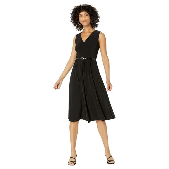 Tommy Hilfiger Sleeveless Pleated Dress with Belt Black 12