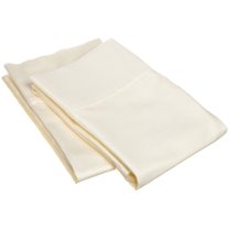 300-Thread Count 100% Egyptian Cotton Lightweight Solid Pillowcase Set Ivory / King