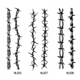 thumbnail image 1 of 3 hojas de tatuajes temporales para mujeres, niños, hombres y adultos, pegatinas de tatuajes de alambre de púas de Halloween, disfraz de tatuajes de alambre de púas para reclusos de prisión, 1 of 3