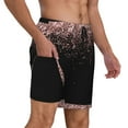 thumbnail image 3 of Fotbe Rose Gold Glitter1 Men’s Swim Trunks Quick Dry Swim Shorts Board Shorts with Mesh Lining-Large, 3 of 9