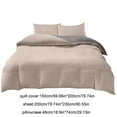 thumbnail image 3 of 4-Piece Washed Cotton Feel Bedding Set for College Dorms | Soft Polyester Twin/Full Size | Includes Duvet Cover, Fitted Sheet & 2 Pillowcases | Multicolor, 3 of 6