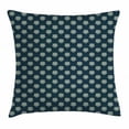 thumbnail image 1 of Victorian Throw Pillow Cushion Cover, Damask Style Swirls and Foliage Leaves Pattern with Arabesque Motifs, Decorative Square Accent Pillow Case, 18 X 18 Inches, Dark Blue Pale Green, by Ambesonne, 1 of 2