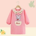 thumbnail image 2 of Favoffer Long Sleeves Waterproof Baby Bibs for Eating Boys Girls Sparkly Rabbit Embroidered Large-Pocket Anti-Dirty Jacket Coverall for Toddler Smock Apron for Feeding for 2-12Y, 2 of 8