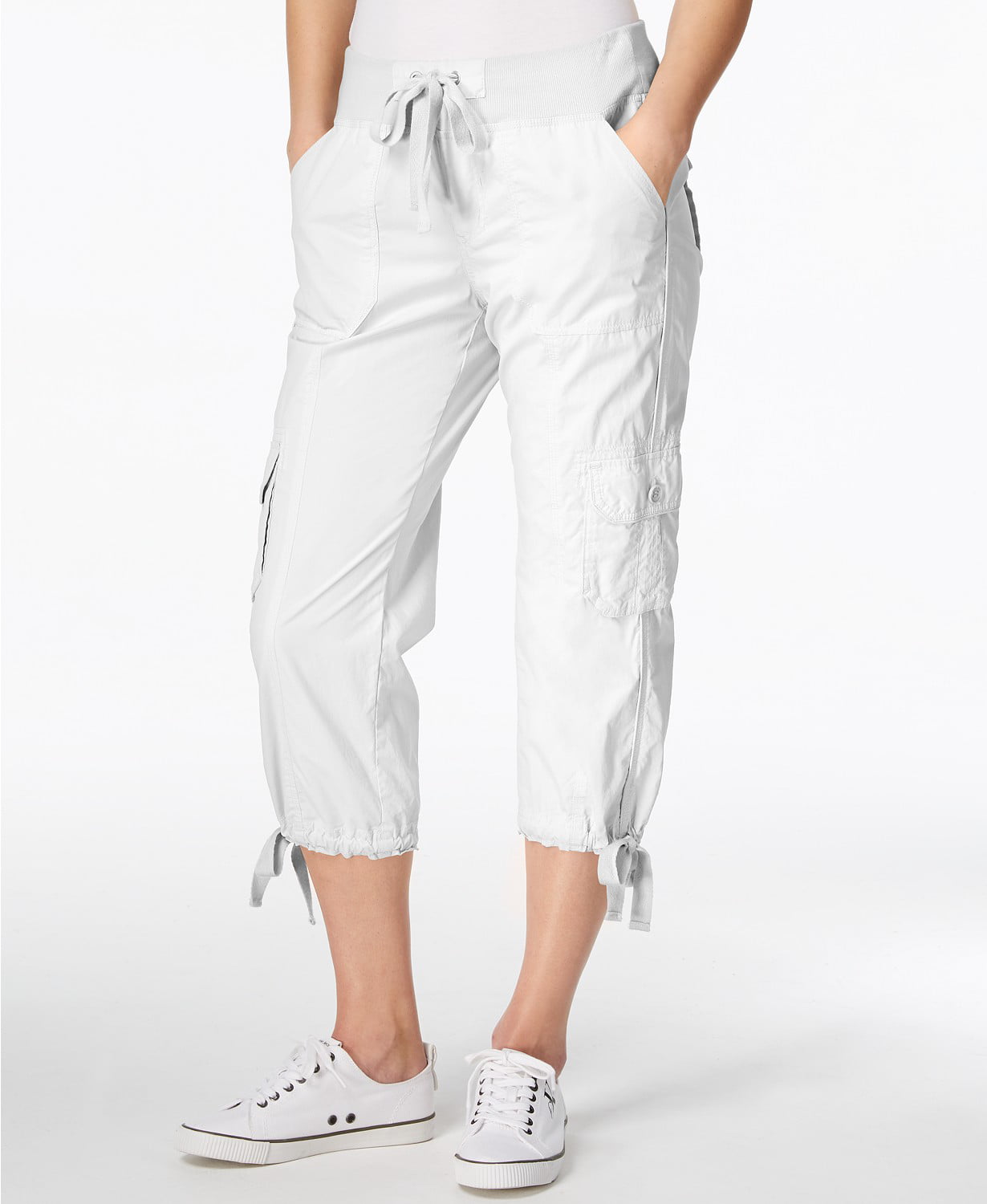 Calvin Klein Poplin Capri Cargo Pants White XS - Walmart.com