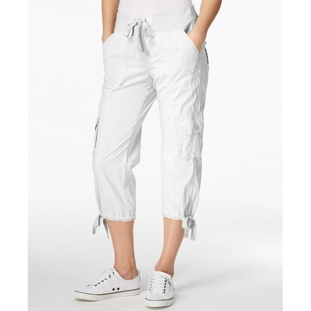Calvin Klein Poplin Capri Cargo Pants White XS