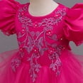 thumbnail image 6 of HJYCHN Dresses for Girls Short Puff Sleeve Long Formal Dress with Embroidered Bodice and Ribbon for Girls' Dresses 5-6 Years, 6 of 9