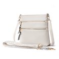 thumbnail image 4 of Bolso Bandolera Piel Auténtica Con Múltiples Bolsillos Cruzado para Mujer () Blanco, 4 of 4