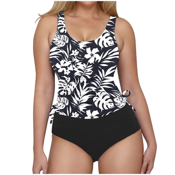 Conjunto de Trajes de Baño para Mujeres Cordón Sólido Ambos Lados Trajes de Baño, Cuello en V Trajes de Baño para Piscina Y Playa, Traje de Baño de Verano sin Negros Sexy