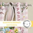 thumbnail image 6 of Pink Easter Bunny Kitchen Curtains Window Panels, Spring Easter Eggs Floral Buffalo Plaid Insulated Window Treatment Curtain, Grommet Curtains for Bedroom/Living Room/Bathroom, 2 Piece 52"Wx84"L, 6 of 8