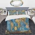 thumbnail image 2 of Designart "Antique Map of the World II" Maps Bedding Covert Set - World Map Blue Map Bed Set With 1 Sham, 2 of 6