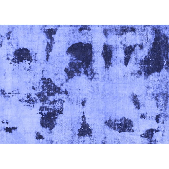 Ahgly Company Indoor Rectangle Abstract Blue Modern Area Rugs, 2' x 5'