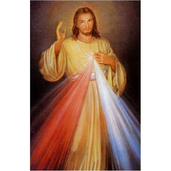 Divine Mercy Jesus I Trust in You Laminated Holy Card Blessed by His Holiness Pope Francis