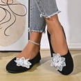 thumbnail image 4 of Miluxas Flats for Women Dressy Flowers Decorative Closed Toe Flats Comfortable Light Faux Suede Slip On Ballet Flats Black 9(42), 4 of 8