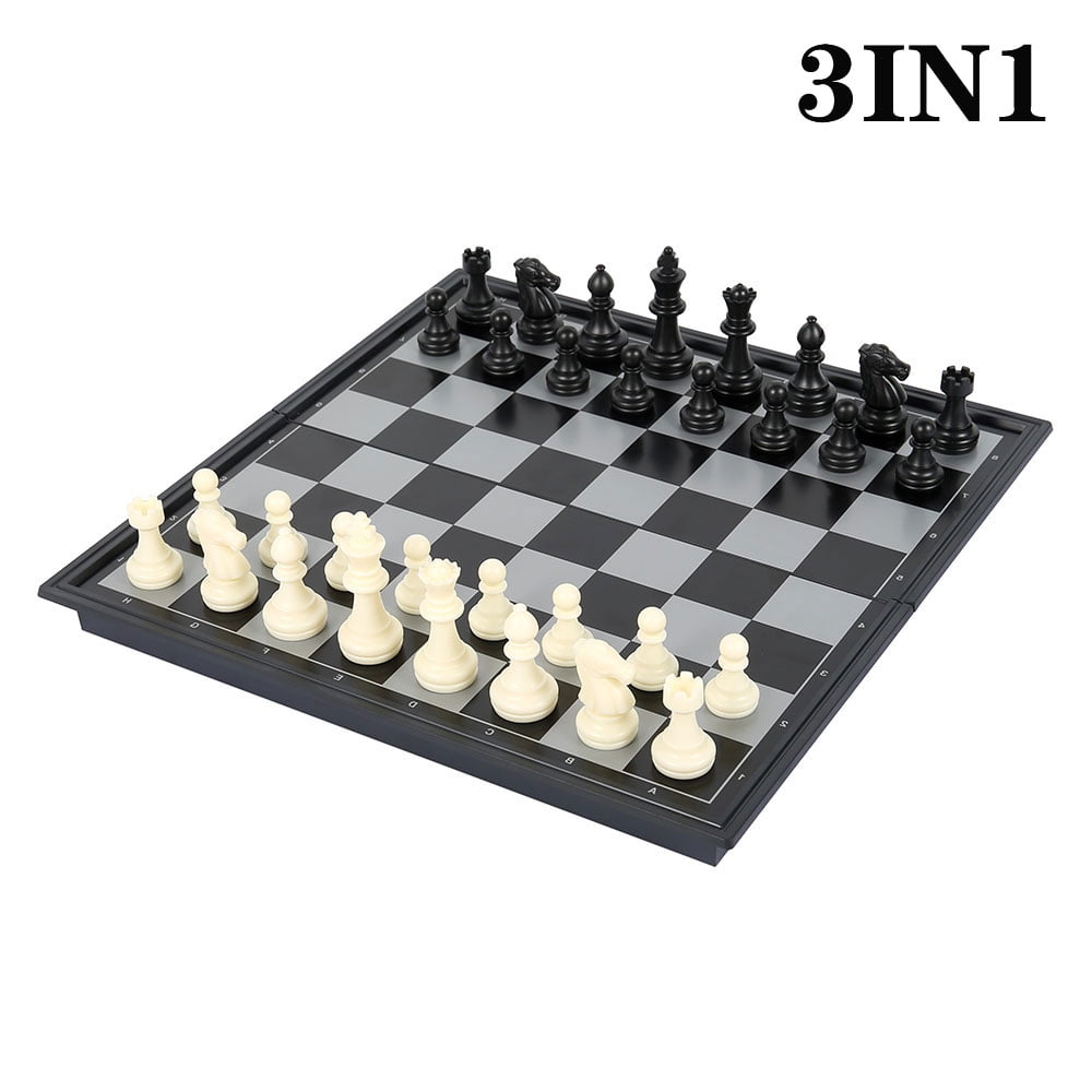  BESFAN 3-in-1 Chess Board Set, Foldable Large Size