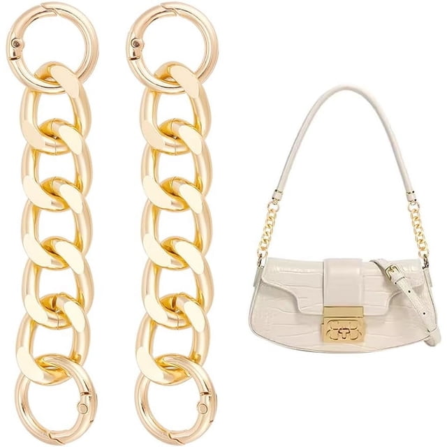 MesaSe Rallonge de Chaîne en Métal 4 Couleurs 4,9 Pouces Rallonge de Sangle de Sac à Chaîne Courte Remplacement Mini Chaîne de Sac à Main avec Anneau de Porte à Ressort Décoration Chaîne pour Sac Cartable Sac à Bandoulière Sac Bandoulière