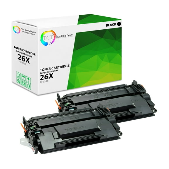 TCT 26X Toner Cartridge 2 Pack - Compatible With HP 26X CF226X Black High Yield