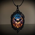 thumbnail image 2 of Gothic Crow Cross Pendant Necklace - Vintage Halloween Jewelry for Women 2pcs, 2 of 4