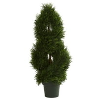 Double Pond Cypress Spiral Artificial Topiary Tree UV Resistant (Indoor - Outdoor)