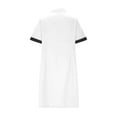 thumbnail image 5 of Abomasnow Nurse Scrubs Dress for Women Formal Lapel Neck Short Sleeve Button Down Work Dress Comfy Nursing Uniform with Pockets, 5 of 6