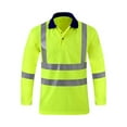 thumbnail image 2 of LIIPEE High Visibility Reflective Polo Shirt For Men Long Sleeve Tennis Collar Shirts Male Comfortable Breathable Polos Workwear,M, 2 of 5