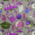 thumbnail image 1 of oneOone Cotton Cambric Purple Fabric Kids Quilting Supplies Print Sewing Fabric By The Yard 42 Inch Wide, 1 of 4