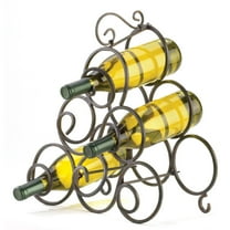 Home Decorative Wrought Iron Scroll Wine Rack - Black