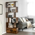 thumbnail image 5 of Costway Bookshelf with Cabinet 6-Tier S-Shaped Bookcase Storage Rack Rustic Brown, 5 of 10