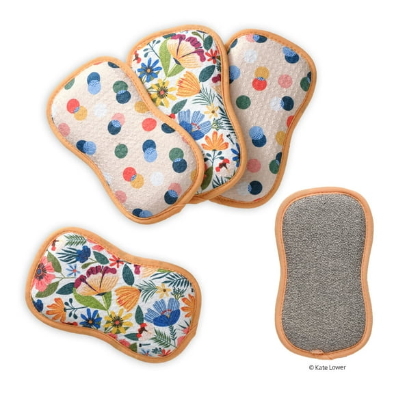 Field Of Flowers Multi-Purpose Scrub Sponges, Set of 4