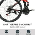 thumbnail image 4 of GoDecor 26" Folding Mountain Bike, for Men and Women Exercise Fitness, 21-Speed, Black&Red, 4 of 7