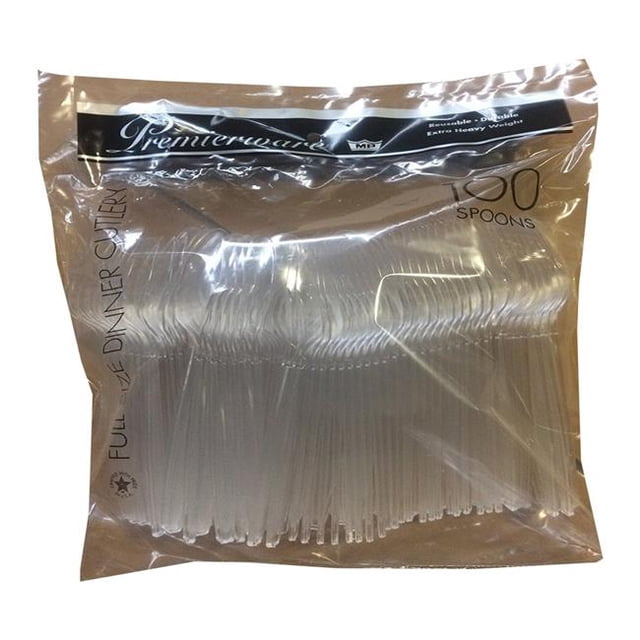 Maryland Plastics P51316CYS PEC Clear Spoon Polybagged Polystyrene Spoons - Case of 1000