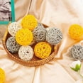 thumbnail image 5 of Decorative Balls for Bowl Centerpiece,16PCS Large Rattan 2.8 Inch Yellow Wicker Orbs Spheres, 5 of 6