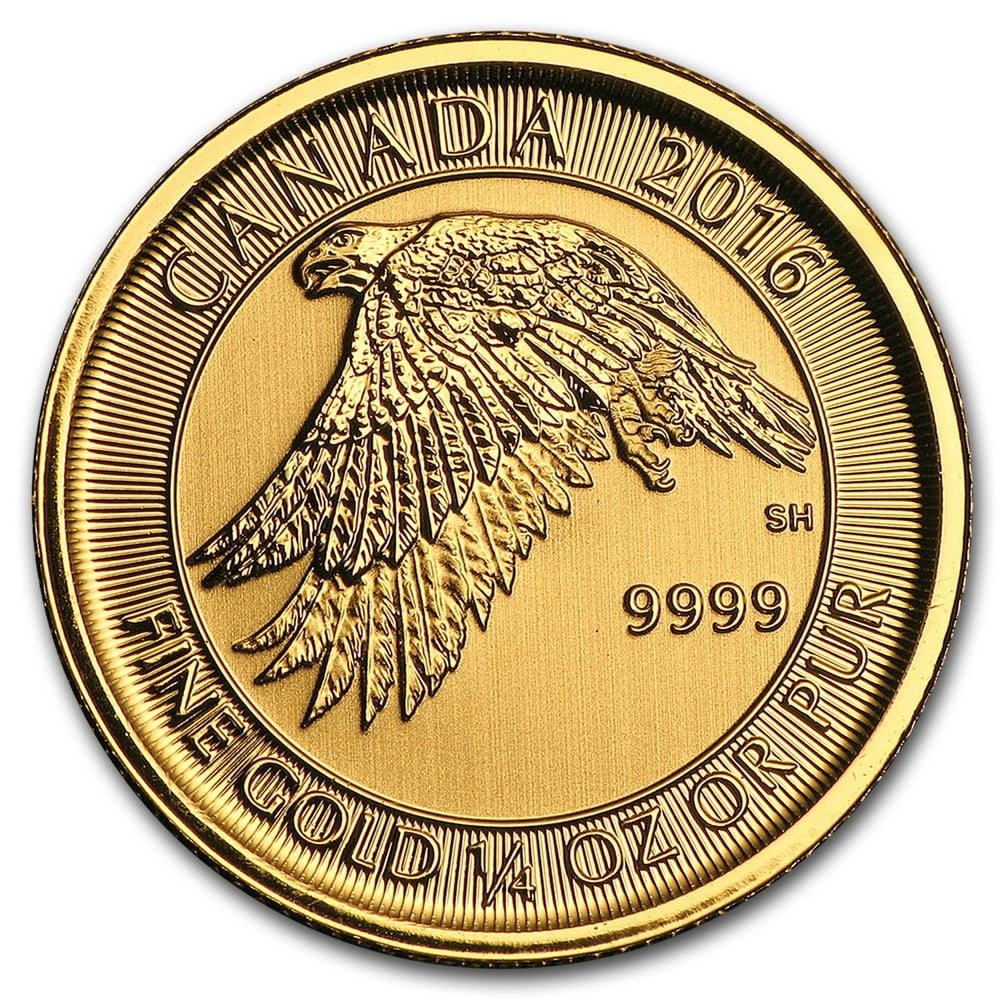 Royal Canadian Mint 2016 Canada 1/4 oz Gold White Falcon BU Walmart