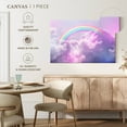 thumbnail image 4 of Elephant Stock Rainbow On Clouds Wall Art - Horizontal Canvas Wall Art - Kids Room Wall Decor - Nature Canvas - Pink And Purple Decor - 45" x 30", 4 of 4