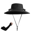 thumbnail image 7 of Gifts for Dad Under $15, Solar Powered Fan Hat with 2 Removable Fans Wide Brim Sun Hat for Outdoor Fishing, Hiking Gardening, USB Solar Charging 1 Pair Arm Sleeve, 7 of 7