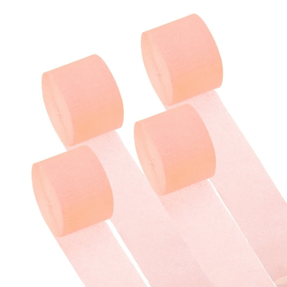 Uxcell 1.8 Inch Crepe Paper Streamer, 4 Roll 328ft Soft Paper Streamer Crepe Paper Sheet, Peach Pink